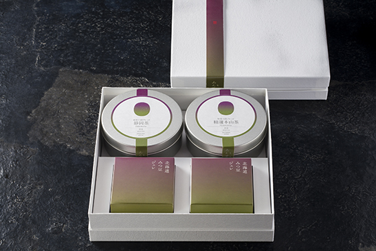 商品「北海道みつ豆ジュレと静岡茶2缶のセット」の画像