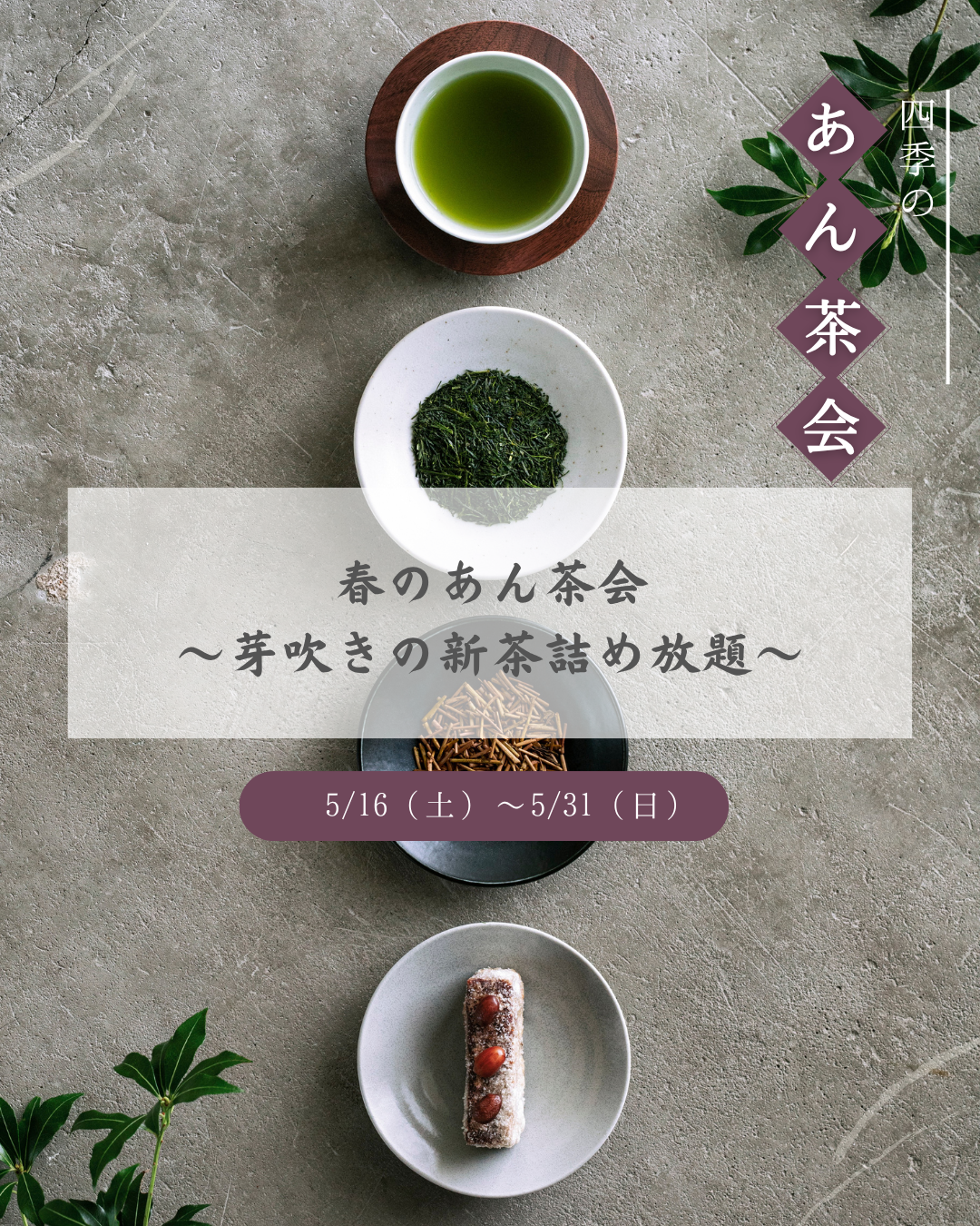 記事「春のあん茶会～新茶の詰め放題～開催のお知らせ」のサムネイル画像