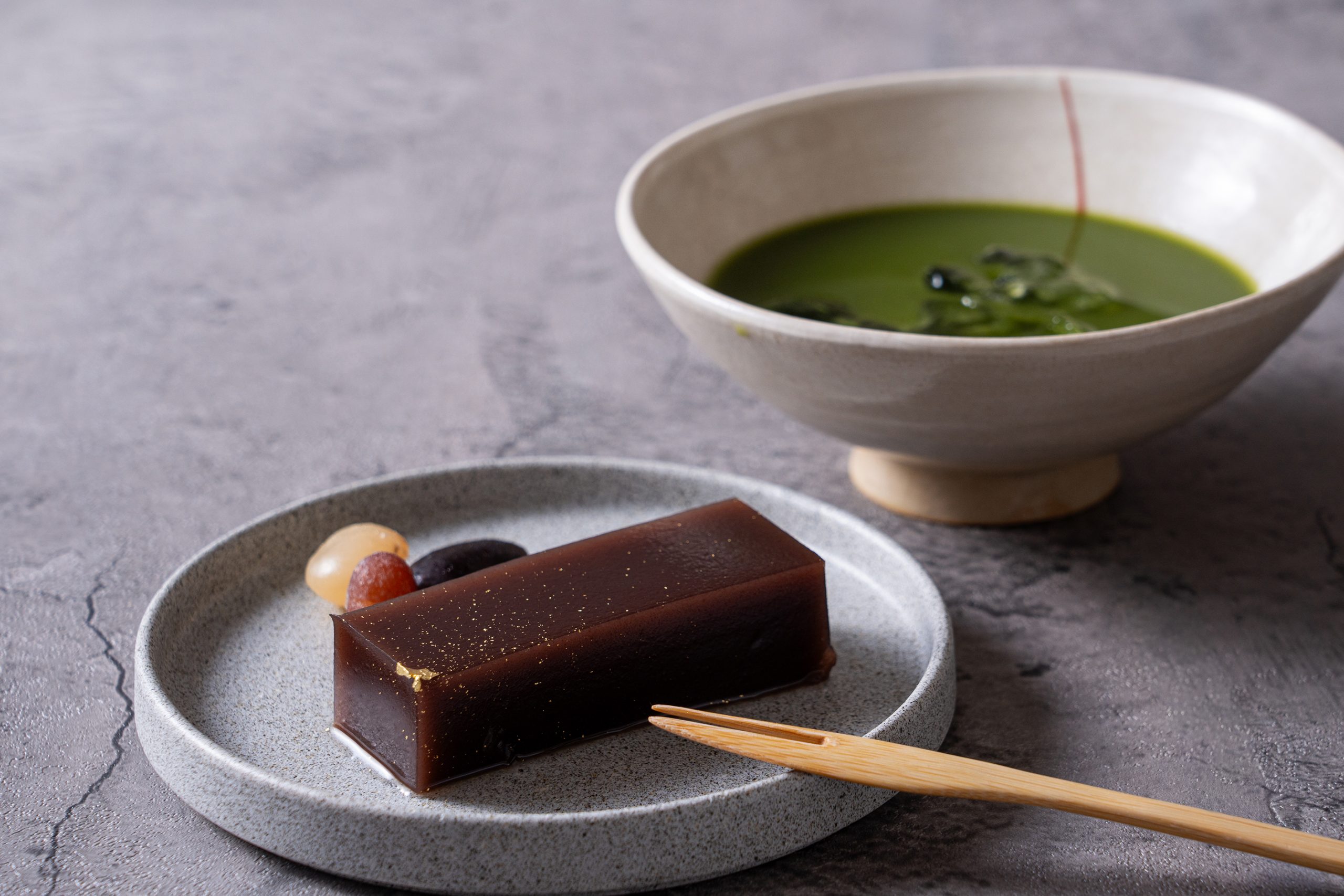 カフェメニュー「水羊羹と静岡茶セット」の画像